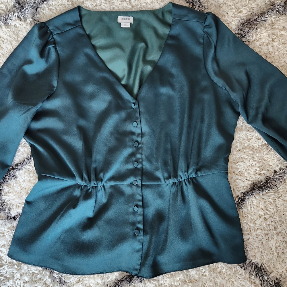 J. Crew Emerald Green Blouse